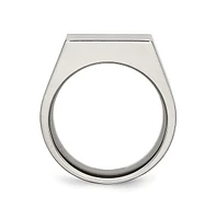 Chisel Titanium Brushed and Polished Signet Ring