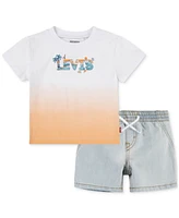 Levi's Little Boys Beach Logo T-Shirt & Denim Shorts, 2 Piece Set