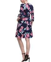 kimi + kai Maternity Floral Print Faux Wrap Nursing Dres