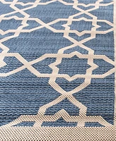 Safavieh Courtyard CY6032 Blue and Beige 2'3" x 10' Sisal Weave Runner Outdoor Area Rug