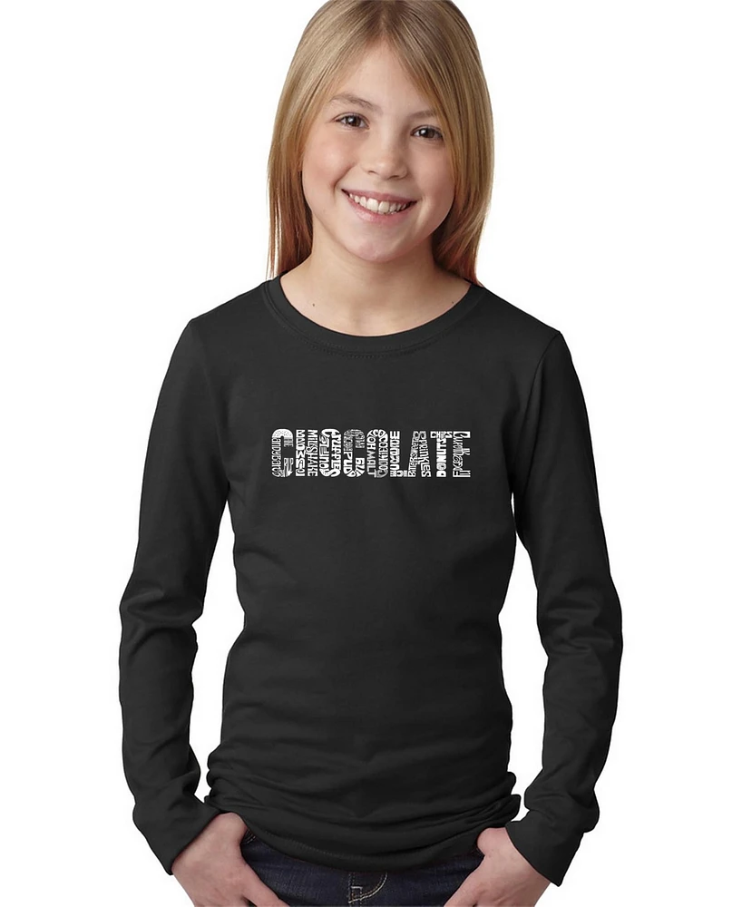 La Pop Art Girls Word Long Sleeve - Different foods made with chocolate