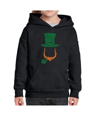 La Pop Art Girls Word Hooded Sweatshirt - Leprechaun