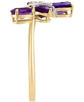 Effy Amethyst (1-3/4 ct. t.w.) & Diamond Accent Butterfly Ring in 14k Gold