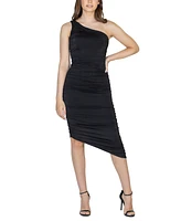 24seven Comfort Apparel One Shoulder Ruched Bodycon Dress