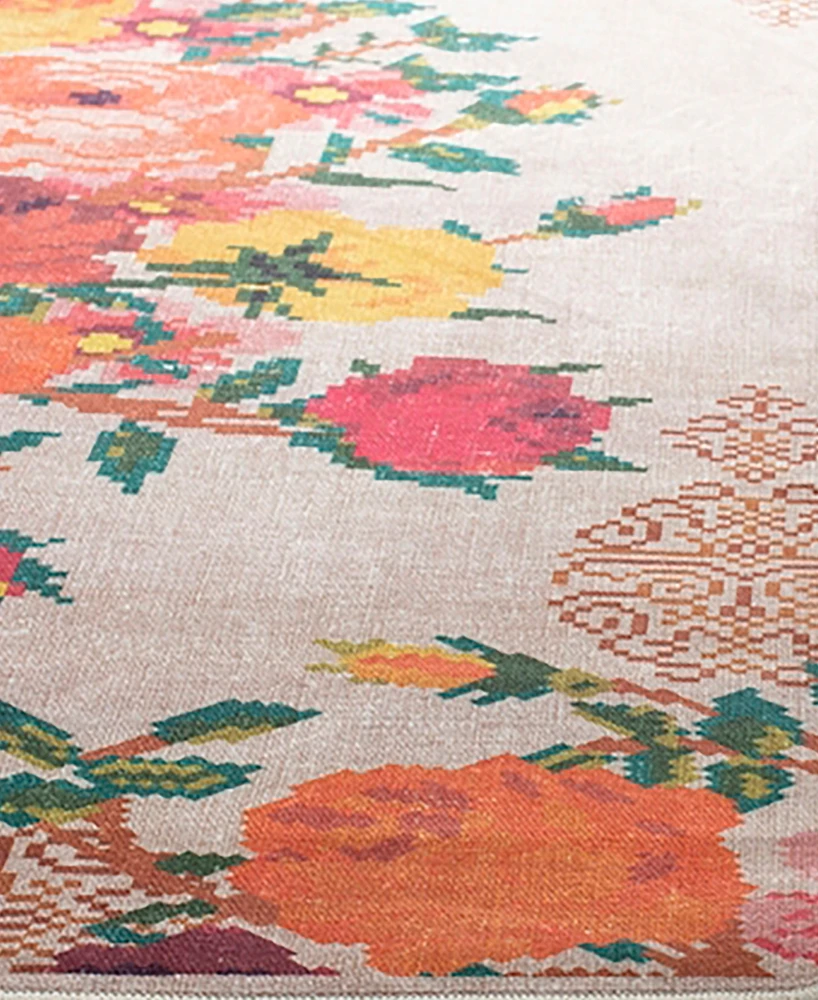 Safavieh Daytona DAY115 Cream and Orange 4' x 6' Area Rug