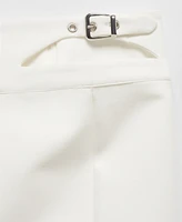 Mango Women's Buckle Detail Cropped Mini Skirt