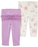 Carter's Baby Girls 2 Pack Floral Pull On Pants