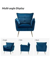 Velvet Accent Chair with Gold Legs for Living Room Bedroom