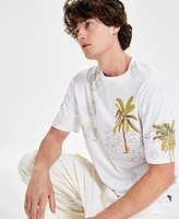 Guess Men's Palm Tree Collage Logo Graphic T-Shirt