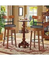 Sugift Set of 2 Swivel Counter Height Bar Stools