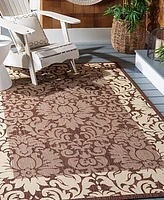 Safavieh Courtyard Chocolate and Natural 5'3" x 7'7" Outdoor Area Rug