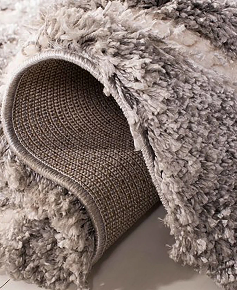 Safavieh Adriana Shag ARG780 Light Gray and Cream 5'1" x 7'6" Area Rug