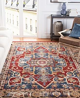 Safavieh Bijar BIJ605 Red and Royal 6'7" x 6'7" Square Area Rug