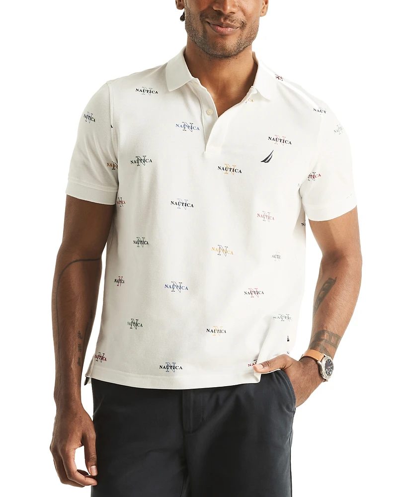 Nautica Men's Classic-Fit Logo-Print Performance Polo Shirt