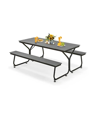 Sugift 6 Feet Outdoor Picnic Table Bench Set for 6-8 People