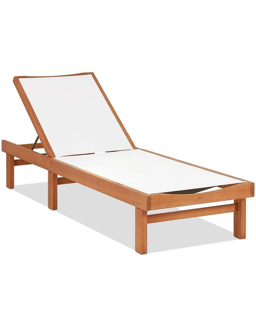 Inolait Sugift Outdoor Wood Chaise Lounge Chair with 5-Postion Adjustable Back