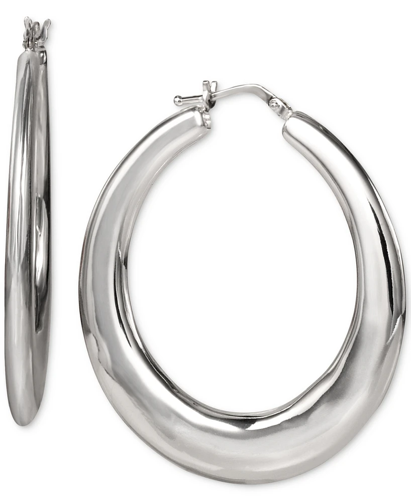 Giani Bernini Polished Graduated Oval Medium Hoop Earrings in Sterling Silver, Created for Macy's