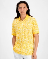 Club Room Men's Iris Regular-Fit Floral Performance Pique Polo Shirt, Created for Macy's