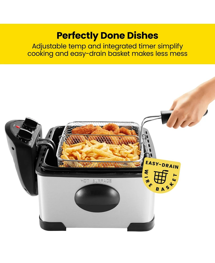 Chefman 4.5L Dual Cook Deep Fryer w/ Adjustable Temperature Control & Timer