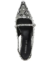 Madden Girl Krystall Rhinestone Pointed-Toe Slingback Kitten-Heel Pumps