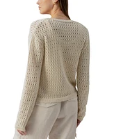 Sanctuary Women's Cotton Open-Knit Button-Front Cardigan