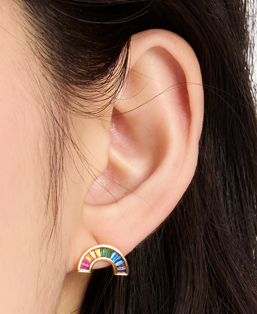 Kate Spade New York Gold-Tone Multicolor Crystal Rainbow Stud Earrings