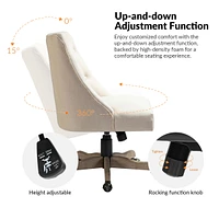 Modern Upholstered Tufted Armless Home Office Chair
