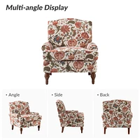 Lucretia Modern Upholstered Accent Chair with Patterned Cushion