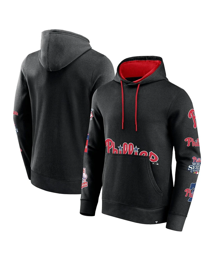 Fanatics Branded Men's Black Philadelphia Phillies Wild Winner Pullover Hoodie