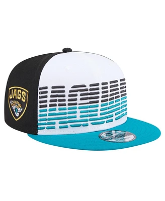 New Era Men's White/Teal Jacksonville Jaguars Throwback Space 9fifty Snapback Hat