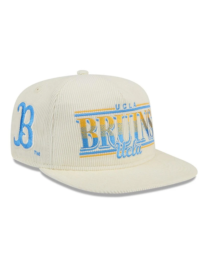 New Era Men's White Ucla Bruins Throwback Golfer Corduroy Snapback Hat