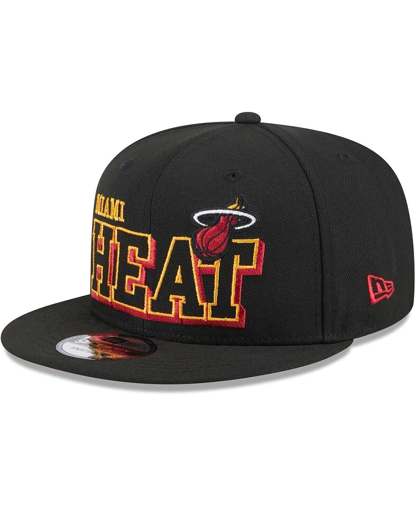 New Era Men's Black Miami Heat Gameday 59fifty Snapback Hat