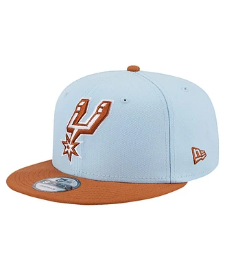 New Era Men's Light Blue/Brown San Antonio Spurs 2-Tone Color Pack 9fifty Snapback Hat