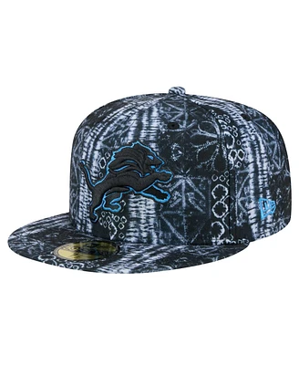 New Era Men's Black Detroit Lions Shibori 59fifty Fitted Hat