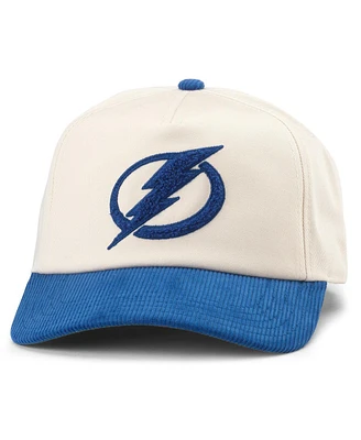 American Needle Men's White/Blue Tampa Bay Lightning Burnett Adjustable Hat - Cream