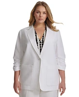 Calvin Klein Plus Ruched 3/4-Sleeve Blazer