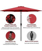 Streamdale Furniture Deluxe 9 Ft Outdoor Market Table Patio Umbrella With Button Tilt, Crank