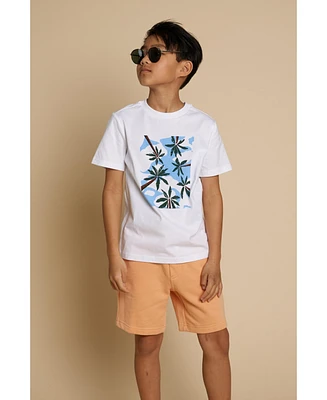 B by Brooks Brothers Big Boys Tropical Graphic T-shirt