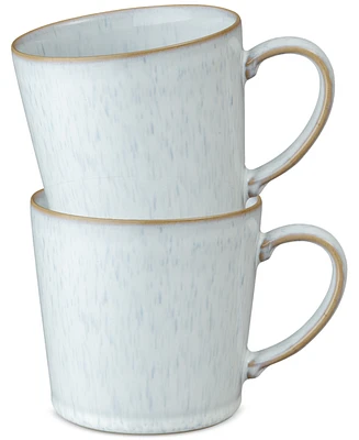 Denby White Speckle Collection Stoneware Mugs, Set of 2
