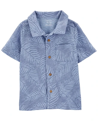 Carter's Toddler Boys Palm Tree Button Front Shirt