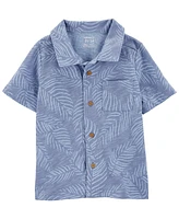 Carter's Toddler Boys Palm Tree Button Front Shirt