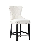 WestinTrends Tufted Velvet Counter Stool (Set of 2