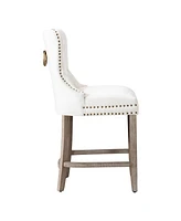 WestinTrends Tufted Velvet Counter Stool (Set of 2)