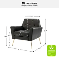 Modern Faux Leather Accent Chair for Living Room Bedroom