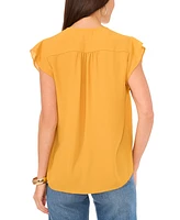 Vince Camuto Women's V-Neck Flutter Short Sleeve Top