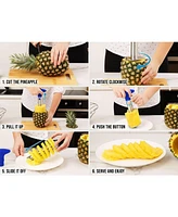 Zulay Kitchen Pineapple Corer and Slicer Tool - Stainless Steel Cutter for Easy Core Removal & Slicing