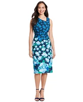 London Times Women's Floral-Print Sheath Dress