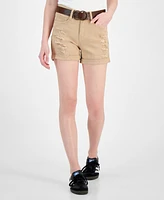 Dollhouse Juniors' Ripped Cuffed Shorts