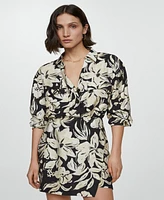 Mango Women's Floral Shirt Dress