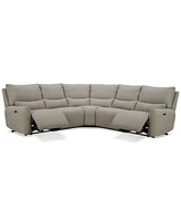 Olper 5-Pc. Fabric Zero Wall Sectional Sofa with Two Power Motion Pieces, Created for Macy's